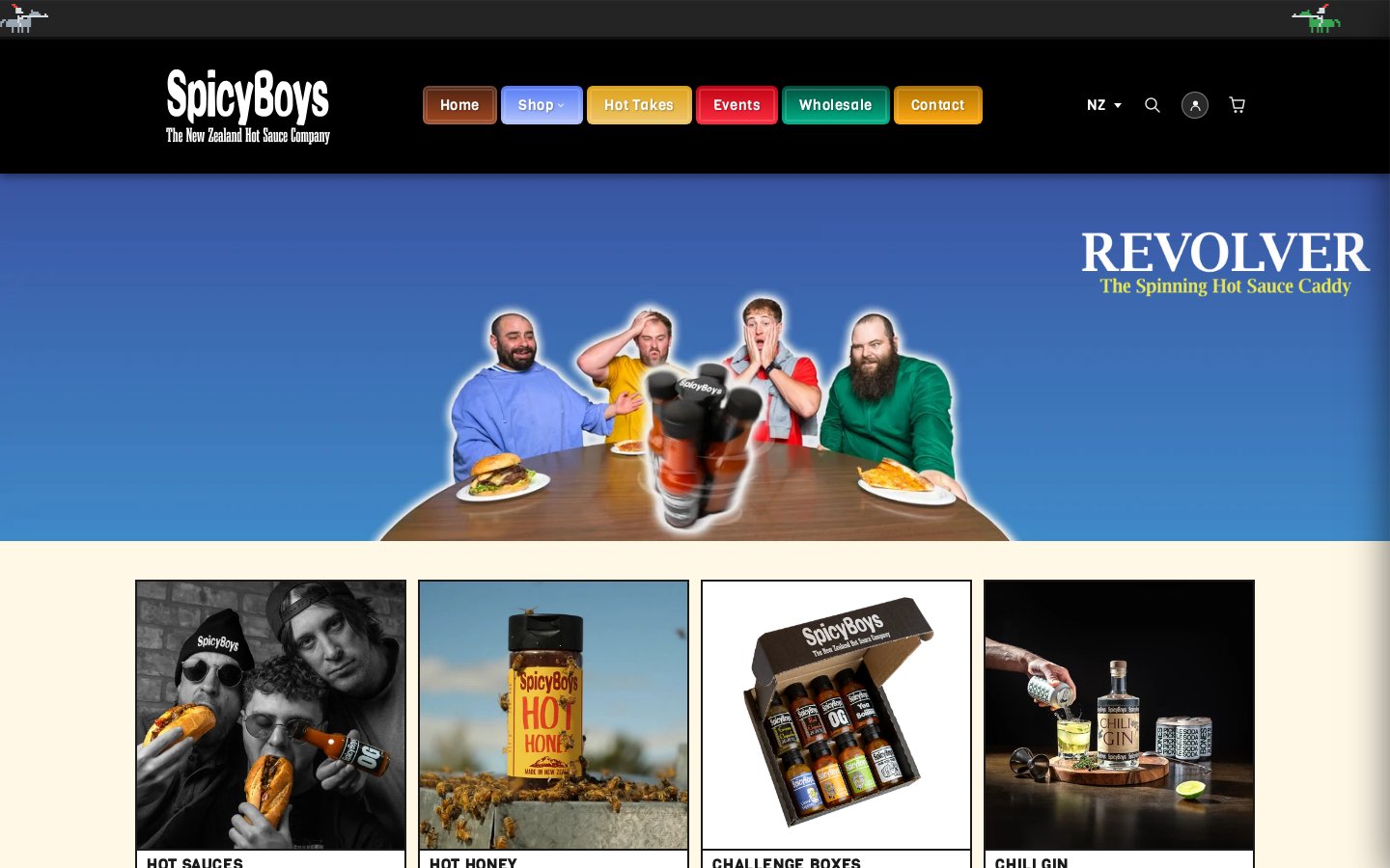 Spicy Boys homepage preview